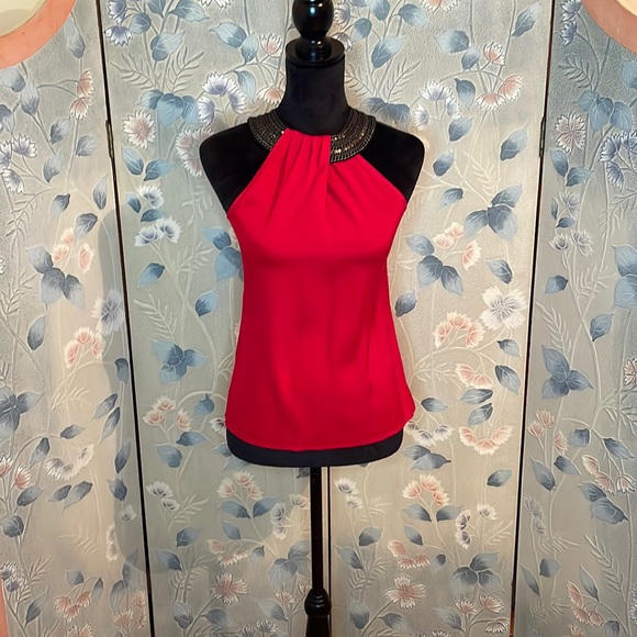 Cache red stretch silk halter - Picture 1 of 8